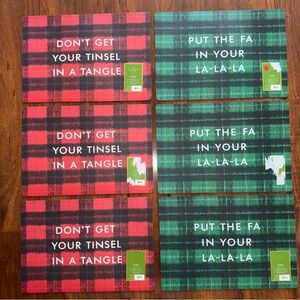 Kate Spade Merry Merry Holiday Placemats Christmas Red Green Set of 6 (13x19)